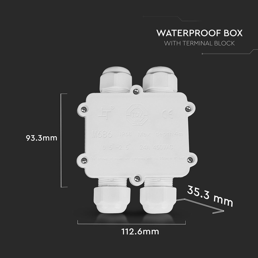 Водонепроницаемая распределительная коробка IP68 белый