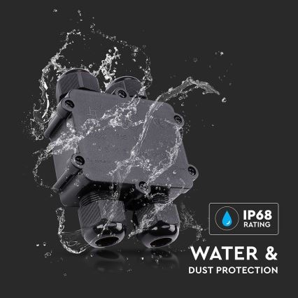 Водонепроницаемая распределительная коробка IP68 черный