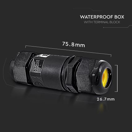 Водонепроницаемый соединитель IP68 черный