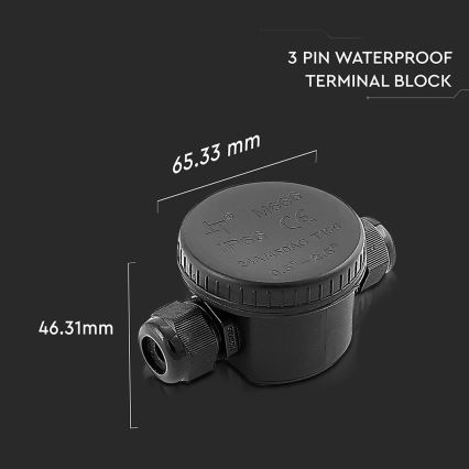 Водонепроницаемый соединительный разъем IP66 черный