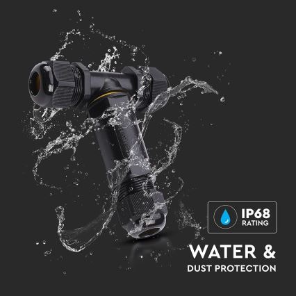 Водонепроницаемый соединительный разъем IP68 черный