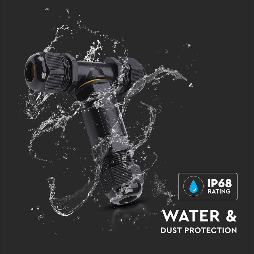 Водонепроницаемый соединительный разъем IP68 черный