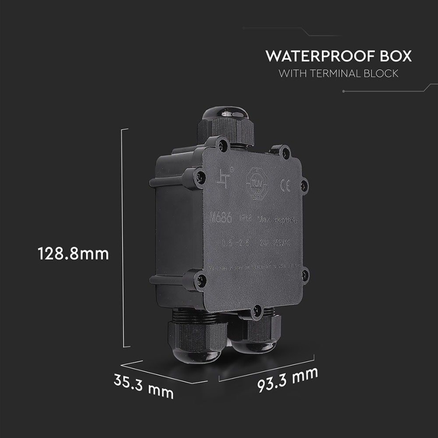 Водонепроникна розподільна коробка IP68 чорний