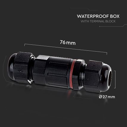 Водонепроникний з'єднувальний роз'єм IP68 чорний