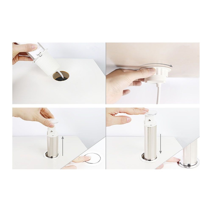 Встраиваемый модуль розеток для столешницы 2x 230 В + USB-A + USB-C