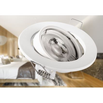 Встраиваемый потолочный светильник 1xGU10/MR16/10W/230V, диаметр 9 см, белый