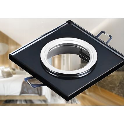 Встраиваемый потолочный светильник 1xGU10/MR16/10W/230V 9×9 см, чёрный