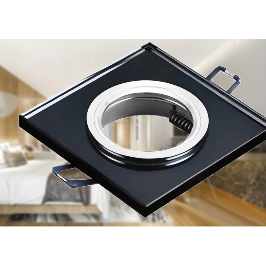 Встраиваемый потолочный светильник 1xGU10/MR16/10W/230V 9×9 см, чёрный
