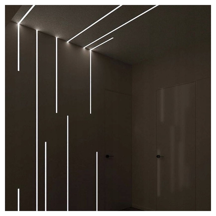 Встраиваемый профиль для LED-лент, 1 м, серебристый/белый