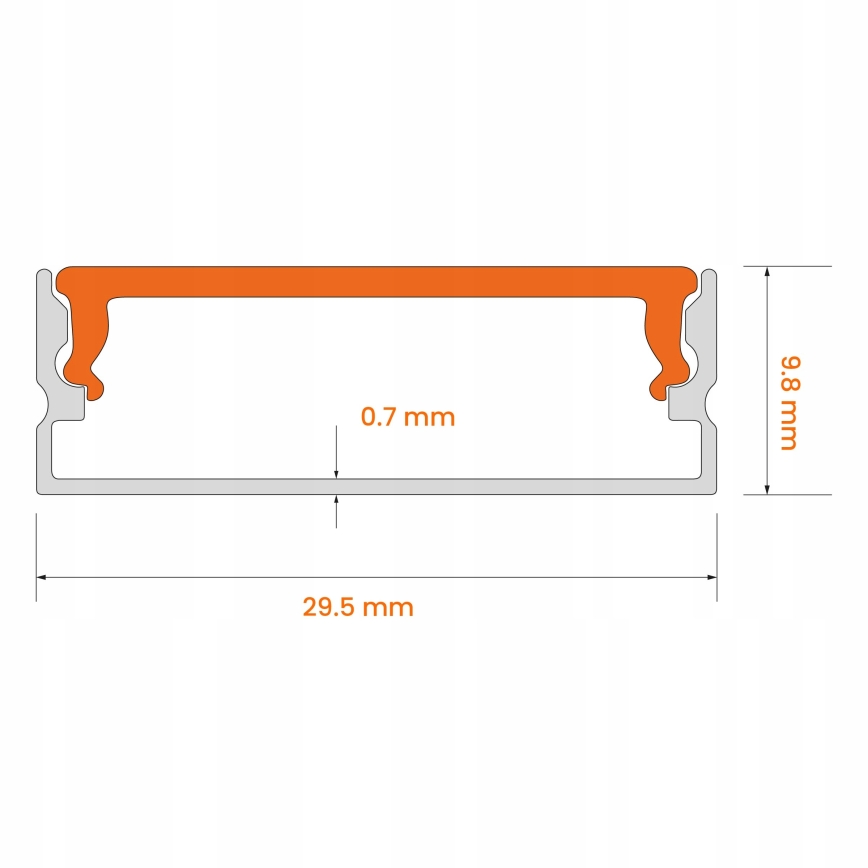 Встраиваемый профиль для LED-лент, 1 м, серебристый/белый