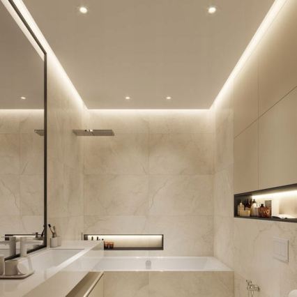 Встраиваемый профиль для светодиодных лент 1 м, чёрный/белый