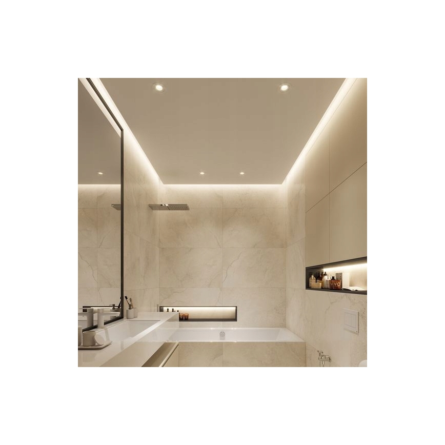 Встраиваемый профиль для светодиодных лент 1 м, чёрный/белый