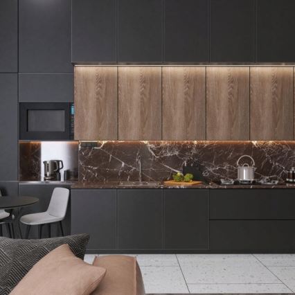 Встраиваемый профиль для светодиодных лент 1 м, чёрный/белый