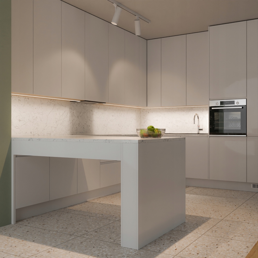 Встраиваемый профиль для светодиодных лент 1 м, чёрный/белый