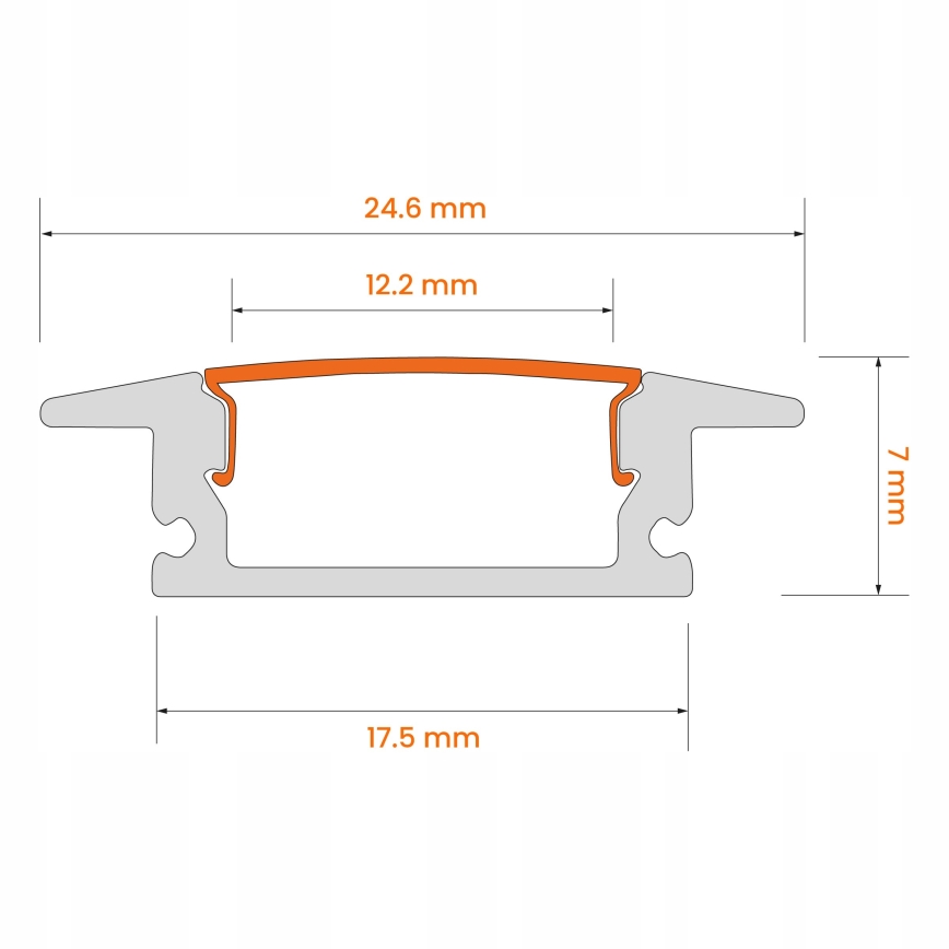 Встраиваемый профиль для светодиодных лент 1 м, чёрный/белый
