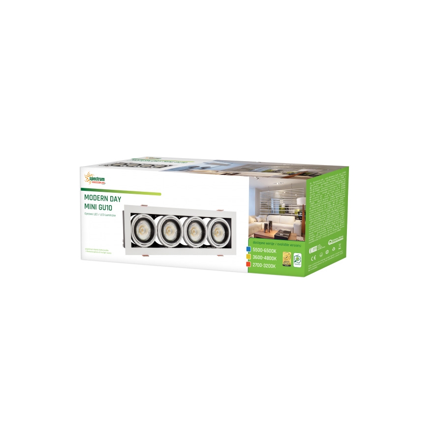 Встраиваемый светильник для подвесного потолка MODERN DAY MINI 4xGU10/10W/230V