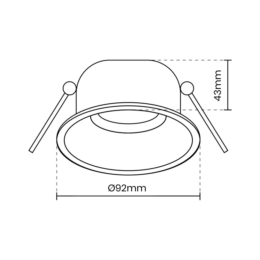 Встраиваемый светильник EYE 1xGU10/25W/230V круглый, черный