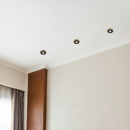 Встраиваемый светильник TOBBY 1xGU10/20W/230V, диаметр 11,5 см, дуб/чёрный