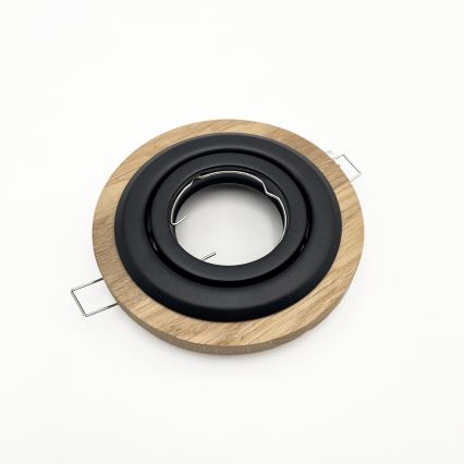 Встраиваемый светильник TOBBY 1xGU10/20W/230V, диаметр 11,5 см, дуб/чёрный