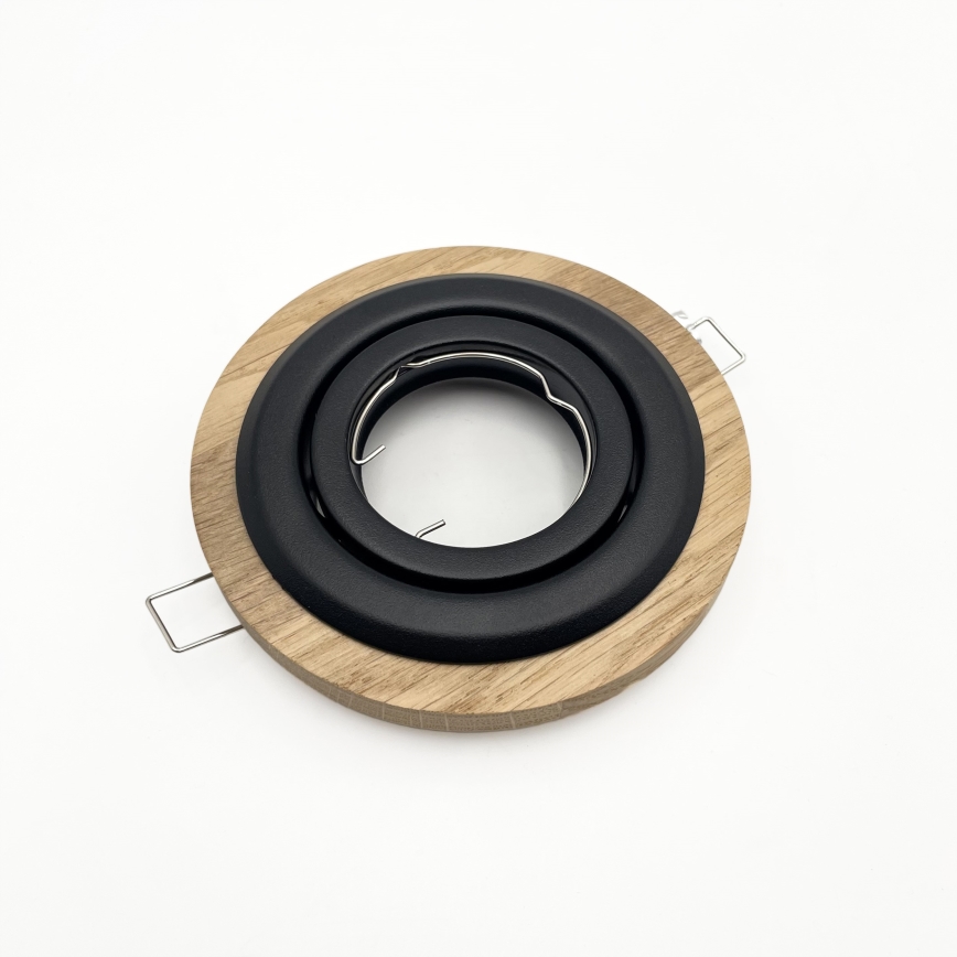 Встраиваемый светильник TOBBY 1xGU10/20W/230V, диаметр 11,5 см, дуб/чёрный