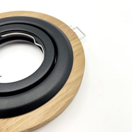 Встраиваемый светильник TOBBY 1xGU10/20W/230V, диаметр 11,5 см, дуб/чёрный