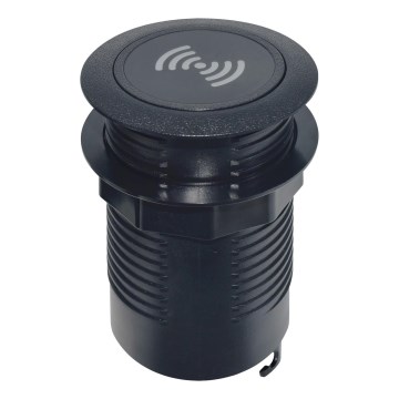 Встроенное беспроводное зарядное устройство + USB A+C черный