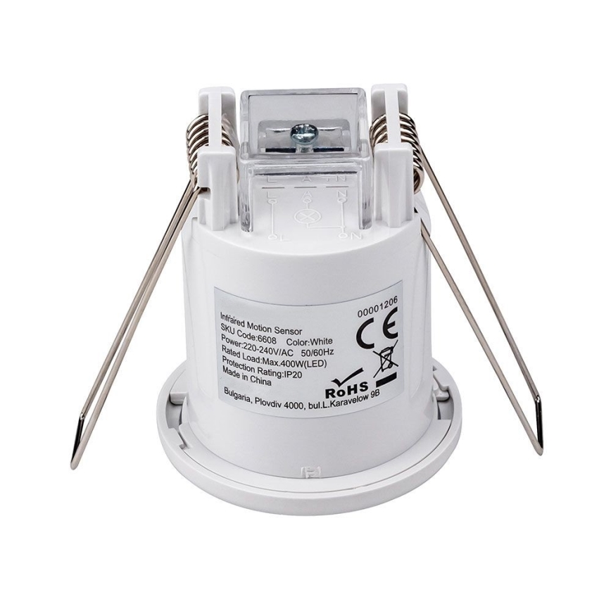 Встроенный датчик движения PIR 360° 400W/230V белый