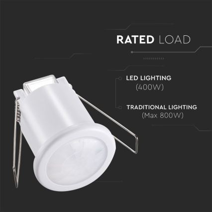 Встроенный датчик движения PIR 360° 400W/230V белый
