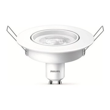 Встроенный потолочный светодиодный светильник Philips 1xGU10/4,7W/230V 2700K