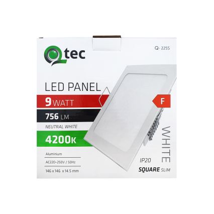 Встроенный потолочный светодиодный светильник SQUARE LED/9W/230V 4200K 14,6x14,6 cm белая