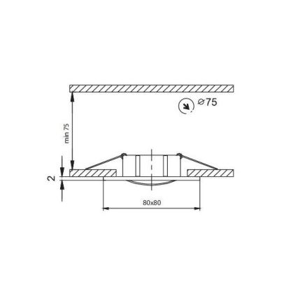 Встроенный светильник 1xGU5,3/50W/12V матовый хром