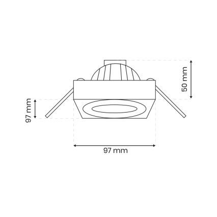 Встроенный точечный светильник NUSA 1xGU5,3/MR16/50W/12V угловой черный