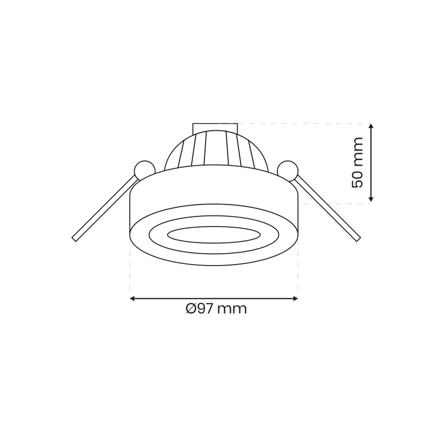 Встроенный точечный светильник NUSA 1xGU5,3/MR16/50W/12V круглый черный