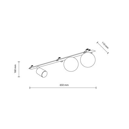 Встроенный точечный светильник VOX 2xG9/8W/230V + 1xGU10/10W черный