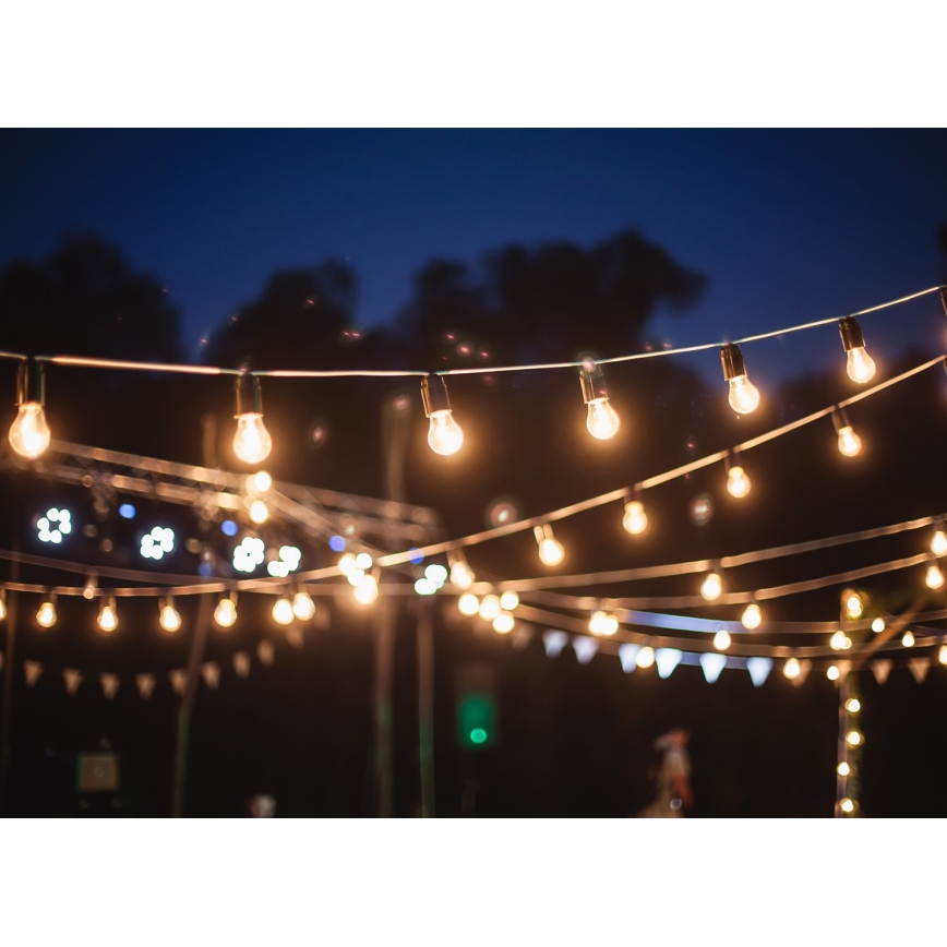 Вулична декоративна гірлянда GIRLANDA 6,5 м 5xE27/15W/230V IP44