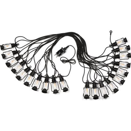 Вулична декоративна гірлянда ГІРЛЯНДА 20xLED 20м IP44 теплий білий