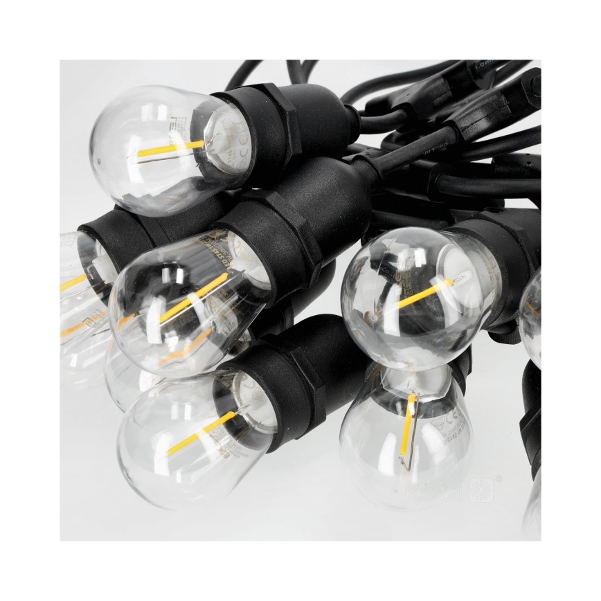 Вулична декоративна LED гірлянда BAJA ST64 10xE27/1W/230V 10,9м IP44 теплий білий