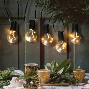 Вулична декоративна LED гірлянда ГІРЛЯНДА 10xLED/3xAA 3 м IP44 теплий білий