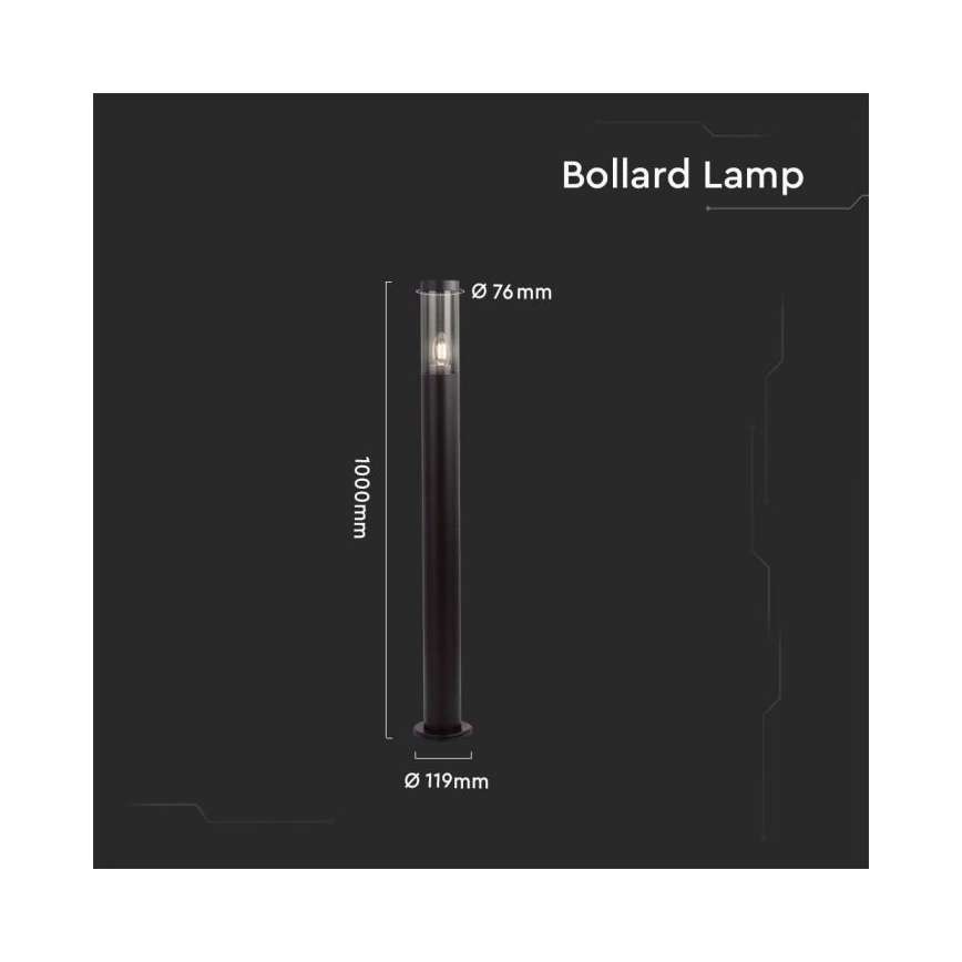 Вулична лампа 1xE27/18W/230V IP44 100 см