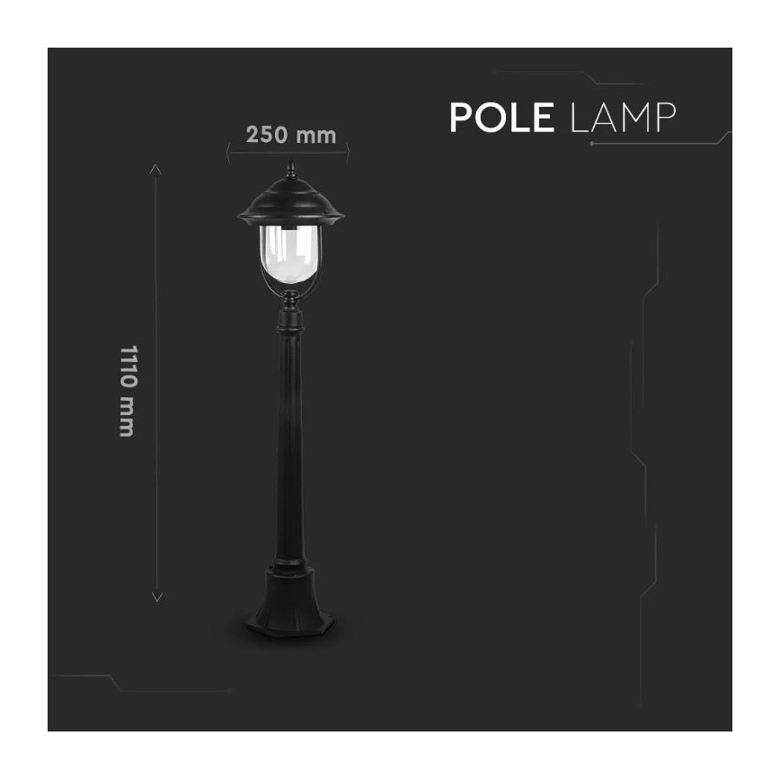 Вулична лампа 1xE27/60W/230V 111 cm IP44