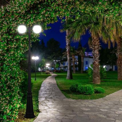 Вулична лампа 2xE27/60W/230V IP44 199 см чорний