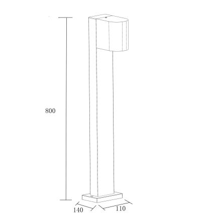 Вулична лампа BOSTON 1xGU10/10W/230V 80 см IP54 чорний