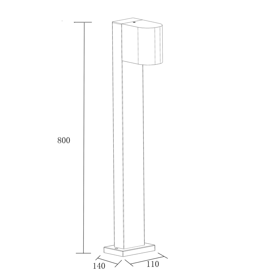 Вулична лампа BOSTON 1xGU10/10W/230V 80 см IP54 чорний