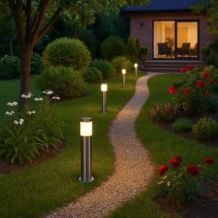 Вулична лампа BROOKLYN 1xE27/60W/230V 45 см IP44 матовий хром