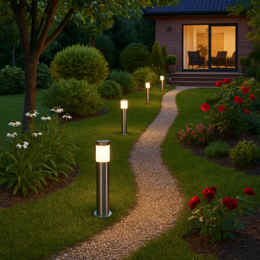 Вулична лампа BROOKLYN 1xE27/60W/230V 45 см IP44 матовий хром