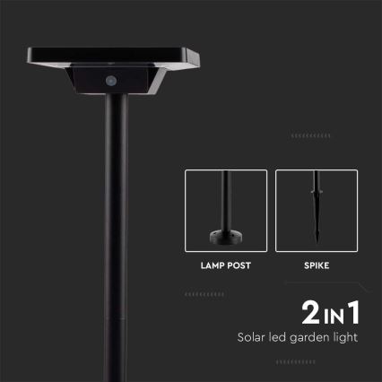 Вулична лампа на сонячній батареї 2в1 LED/2W/3,7V IP65 3000/4000/6500K 2600 mAh