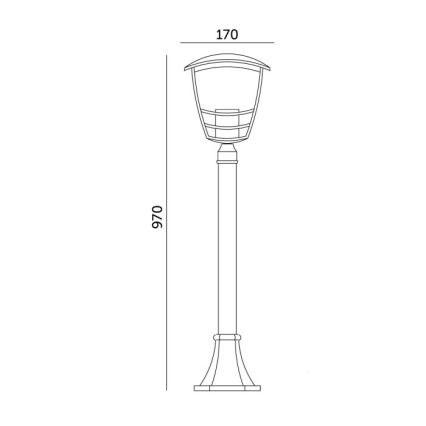 Вулична лампа TEVIO 1xE27/60W/230V IP54 97 cm чорний