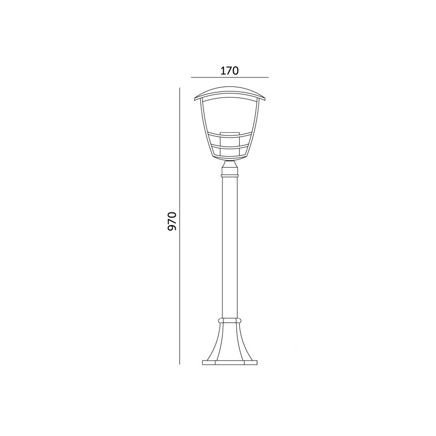 Вулична лампа TEVIO 1xE27/60W/230V IP54 97 cm чорний