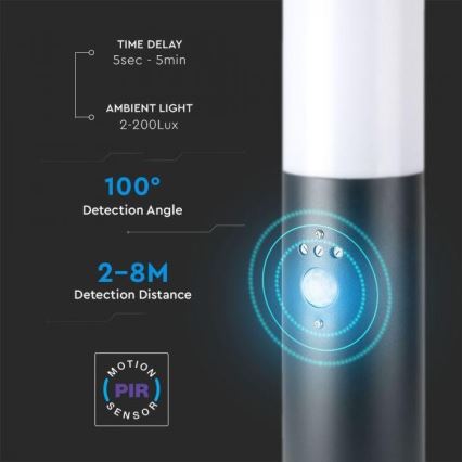 Вулична лампа з датчиком 1xE27/60W/230V IP44 45см антрацит