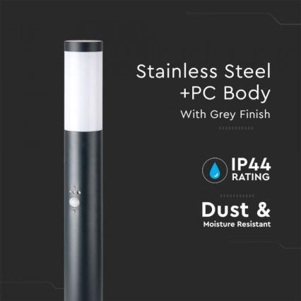 Вулична лампа з датчиком 1xE27/60W/230V IP44 80см антрацит